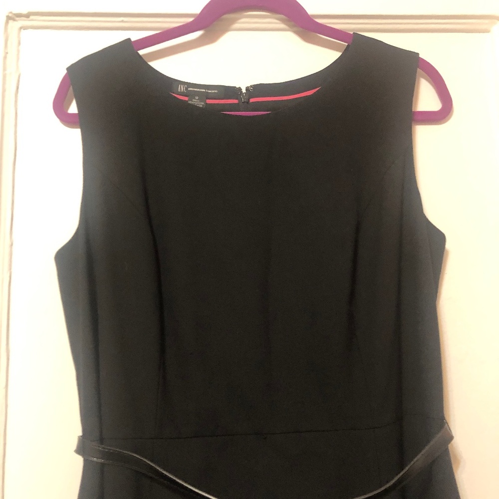 Macy's INC Belted Black Cocktail Dress Size 12